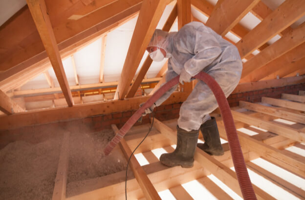 Blow-in insulation after insulation removal