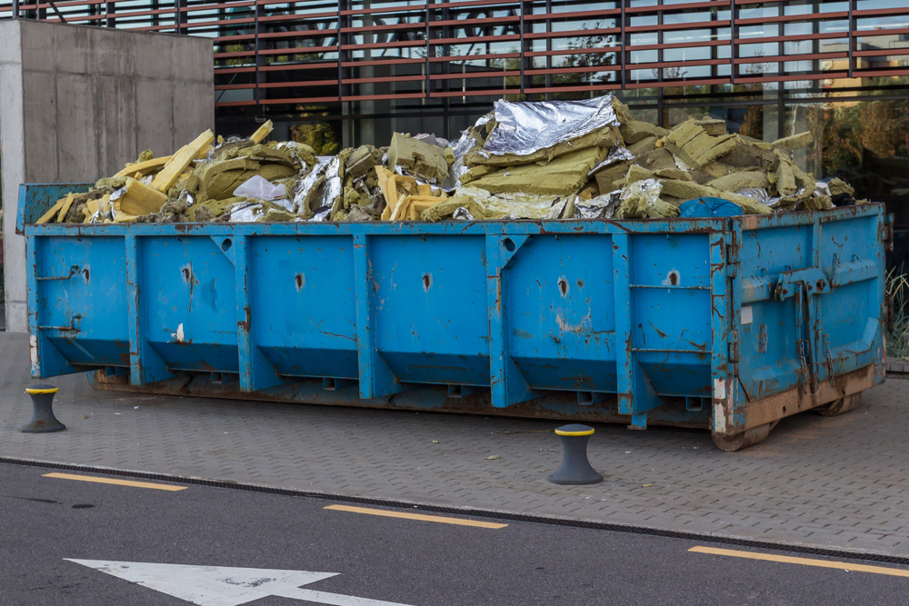 Waste,Container,With,Construction,Waste,Insulation Removal Services