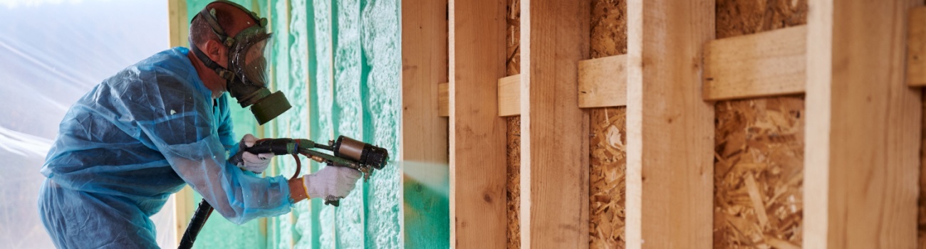 spray foam insulation being applied